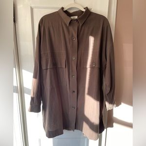 Ozma Audrey Shirt Jacket, Organic Manta Cotton in Smoke